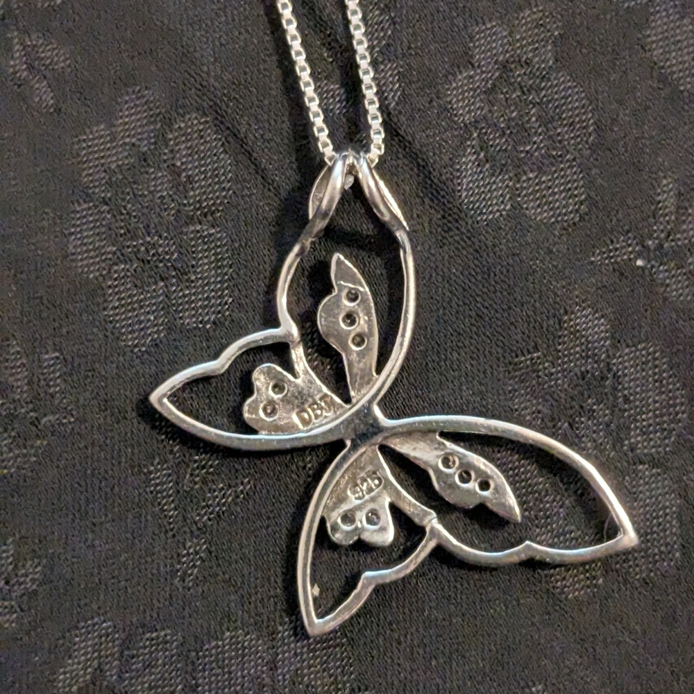 Delicate 925 Solid Sterling Silver And Topaz Butt… - image 2